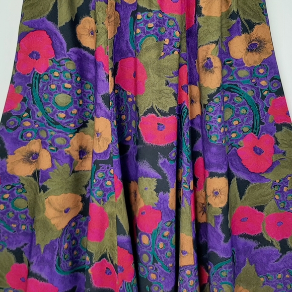 VTG Rebecca Stessens California Abstract Floral Midi Skirt Size Medium USA Made - Picture 5 of 12